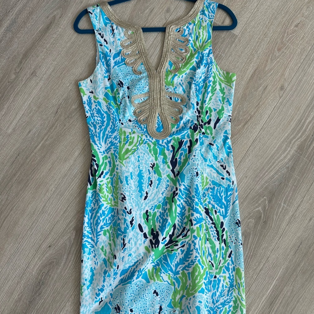 Lilly Pulitzer Blue and Green Mini Dress